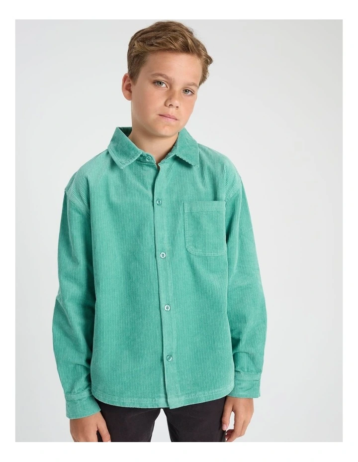 Cord Overshirt in Teal