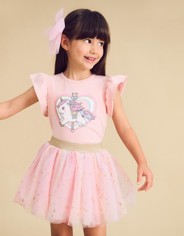 Carousel Frill T-Shirt - Babies-Teens